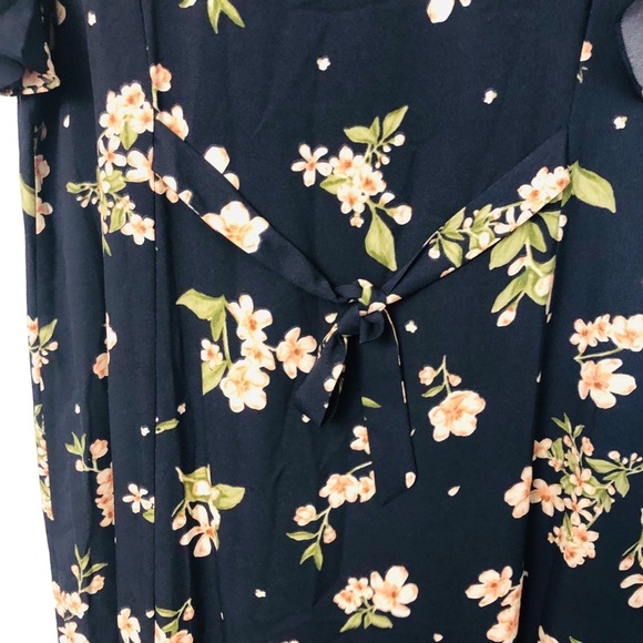 Jessica Howard Size 16 Maxi Dress Navy Blue Summer Floral Button Front - Picture 4 of 13